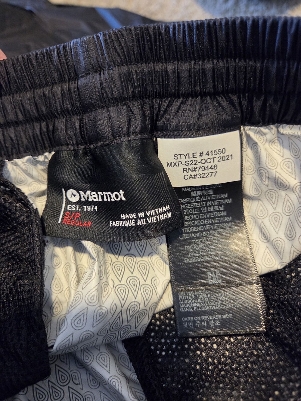 Marmot Black Women's Lightweight Rain Pants - Picture 9 of 13